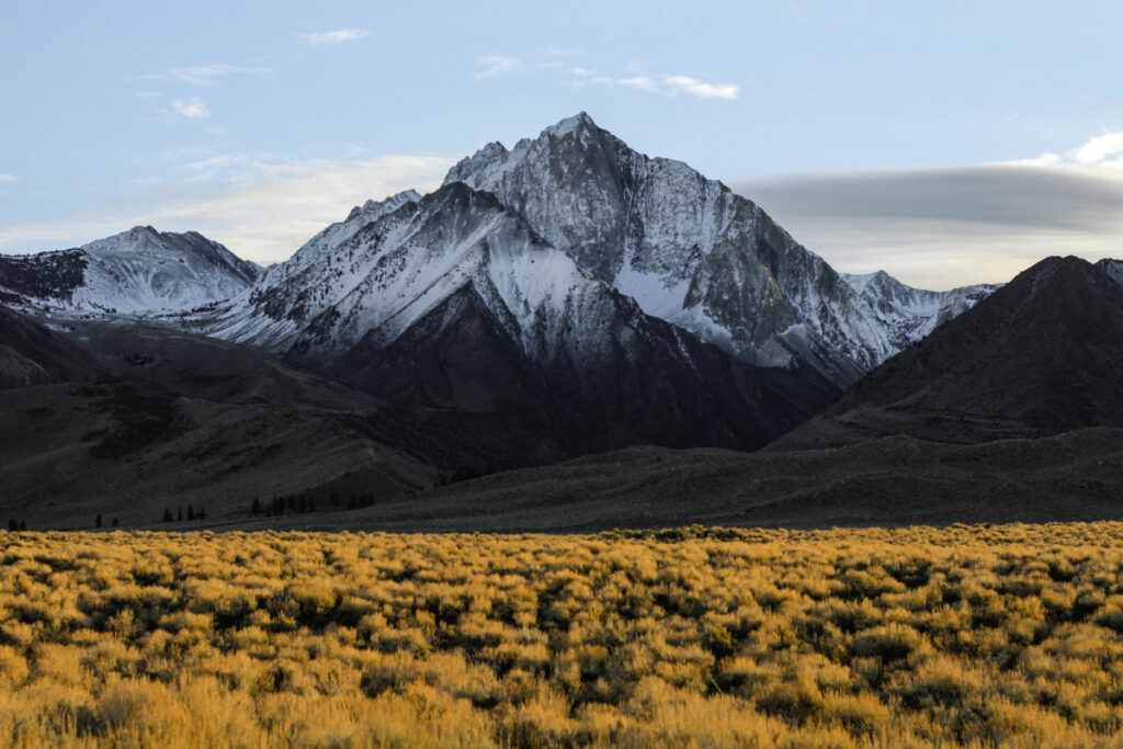 A mountain with snow at the top like a keyword ranking at the search engine